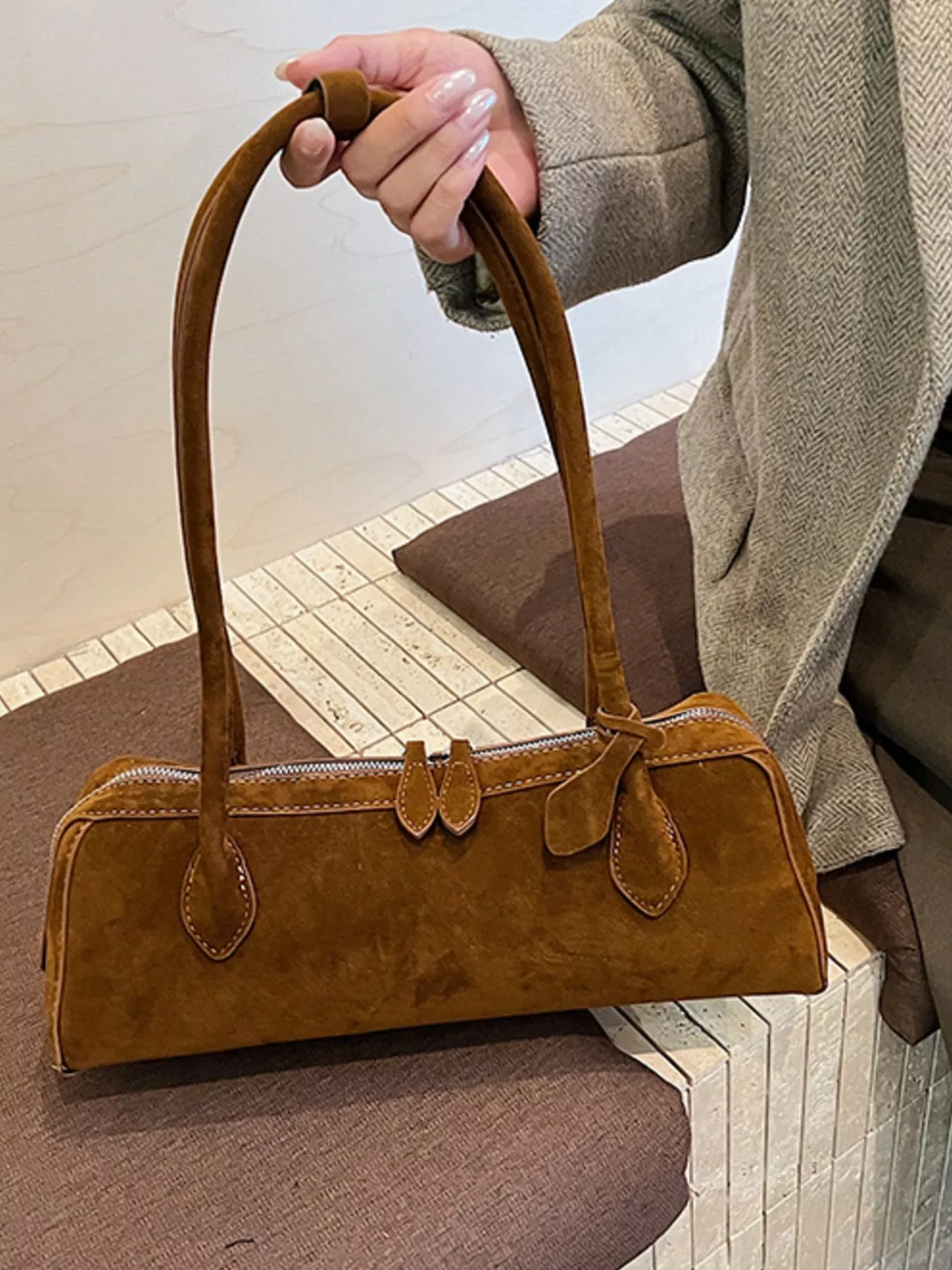 Solid Color Shoulder Bag - Image 10