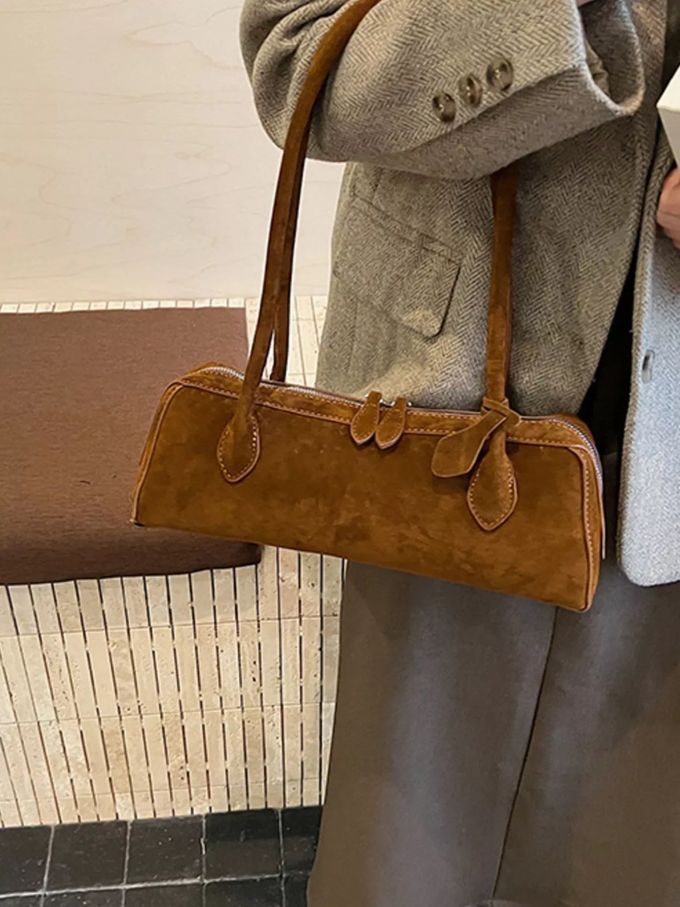 Solid Color Shoulder Bag - Image 11