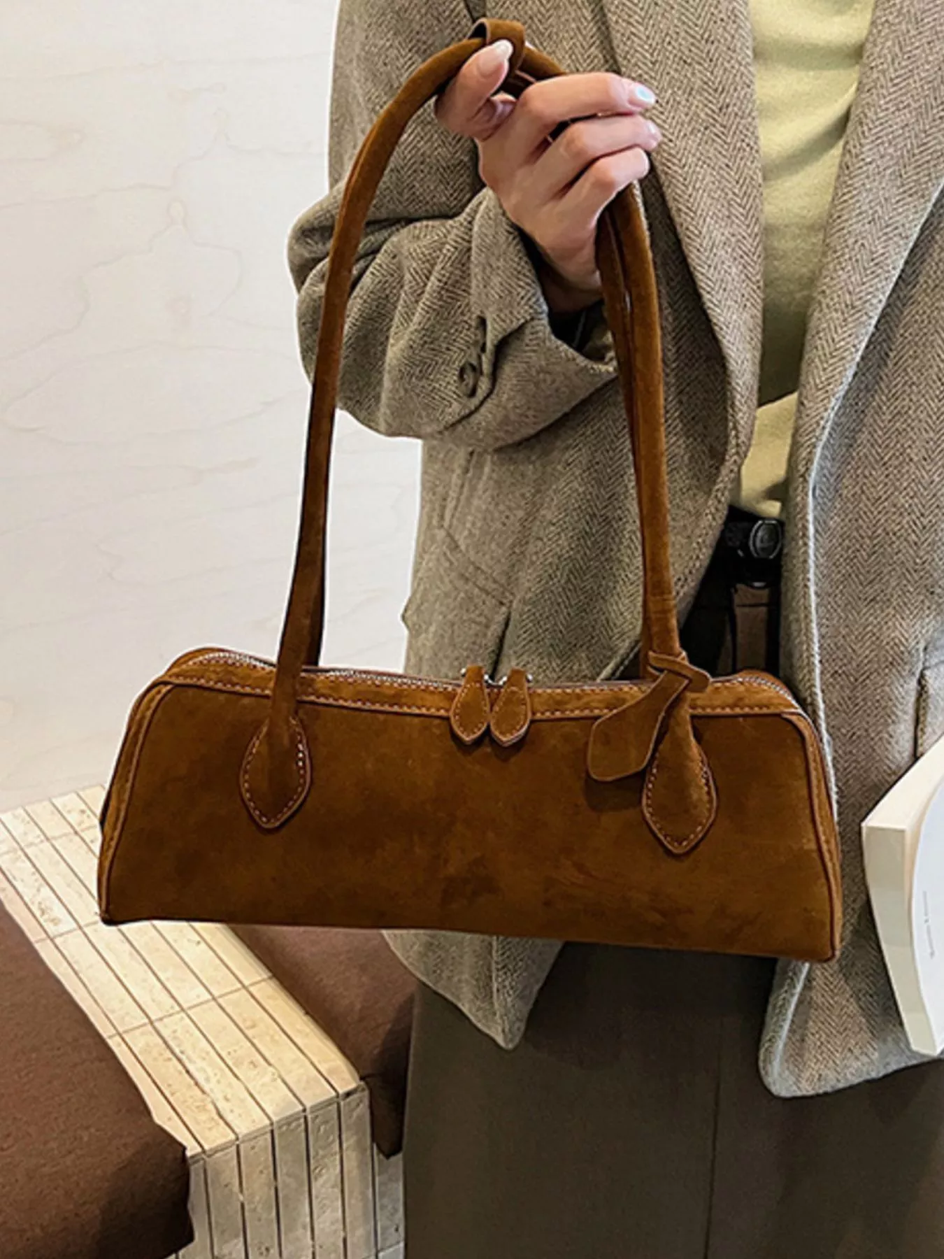 Solid Color Shoulder Bag - Image 12