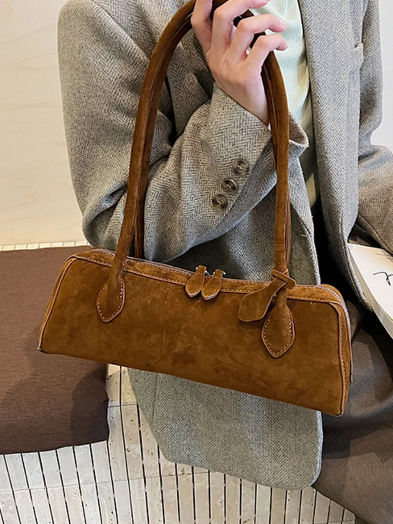 Solid Color Shoulder Bag - Image 13