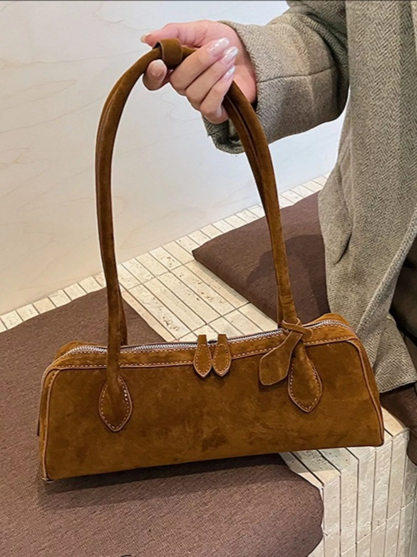 Solid Color Shoulder Bag - Image 14