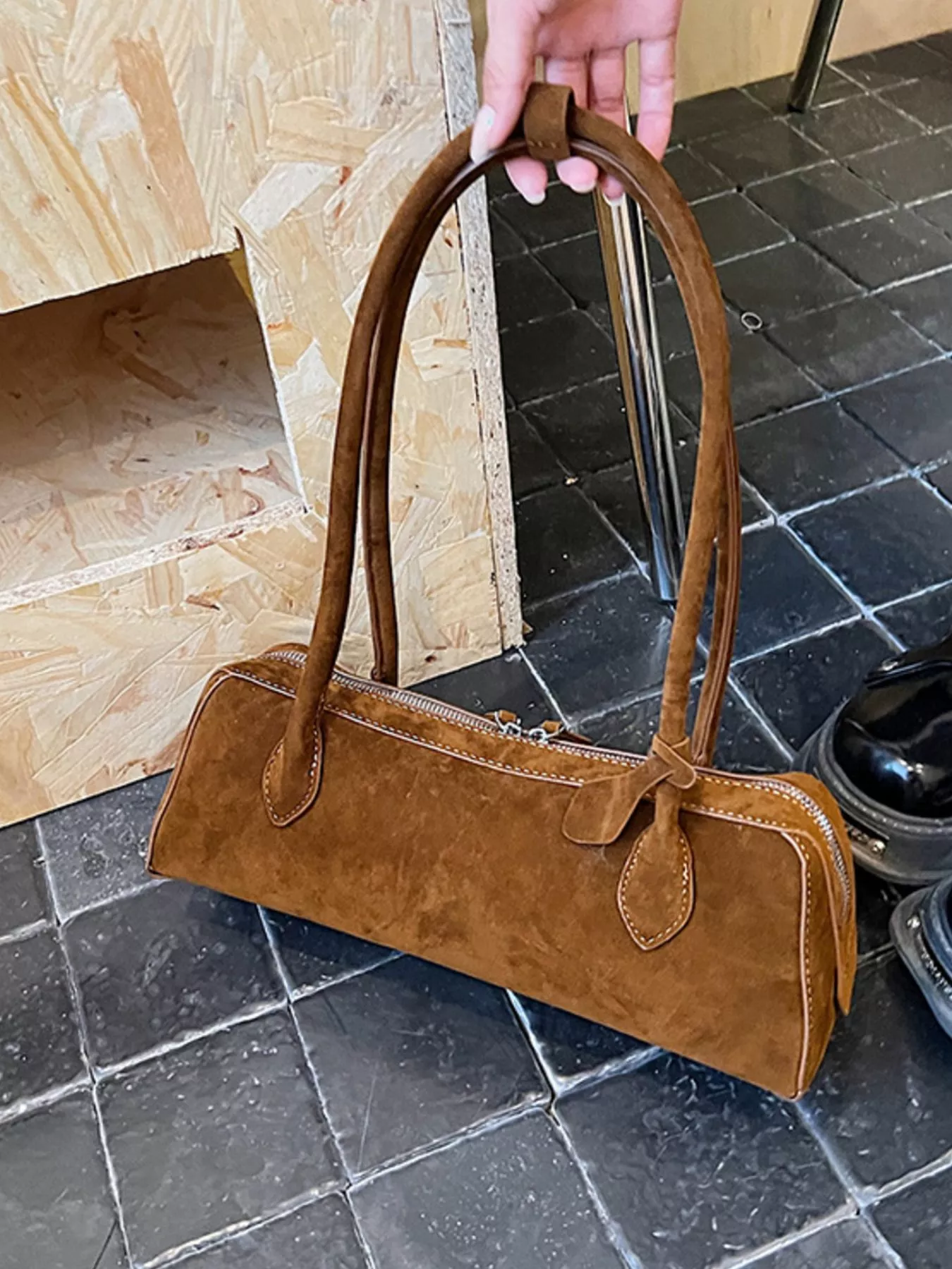 Solid Color Shoulder Bag - Image 15
