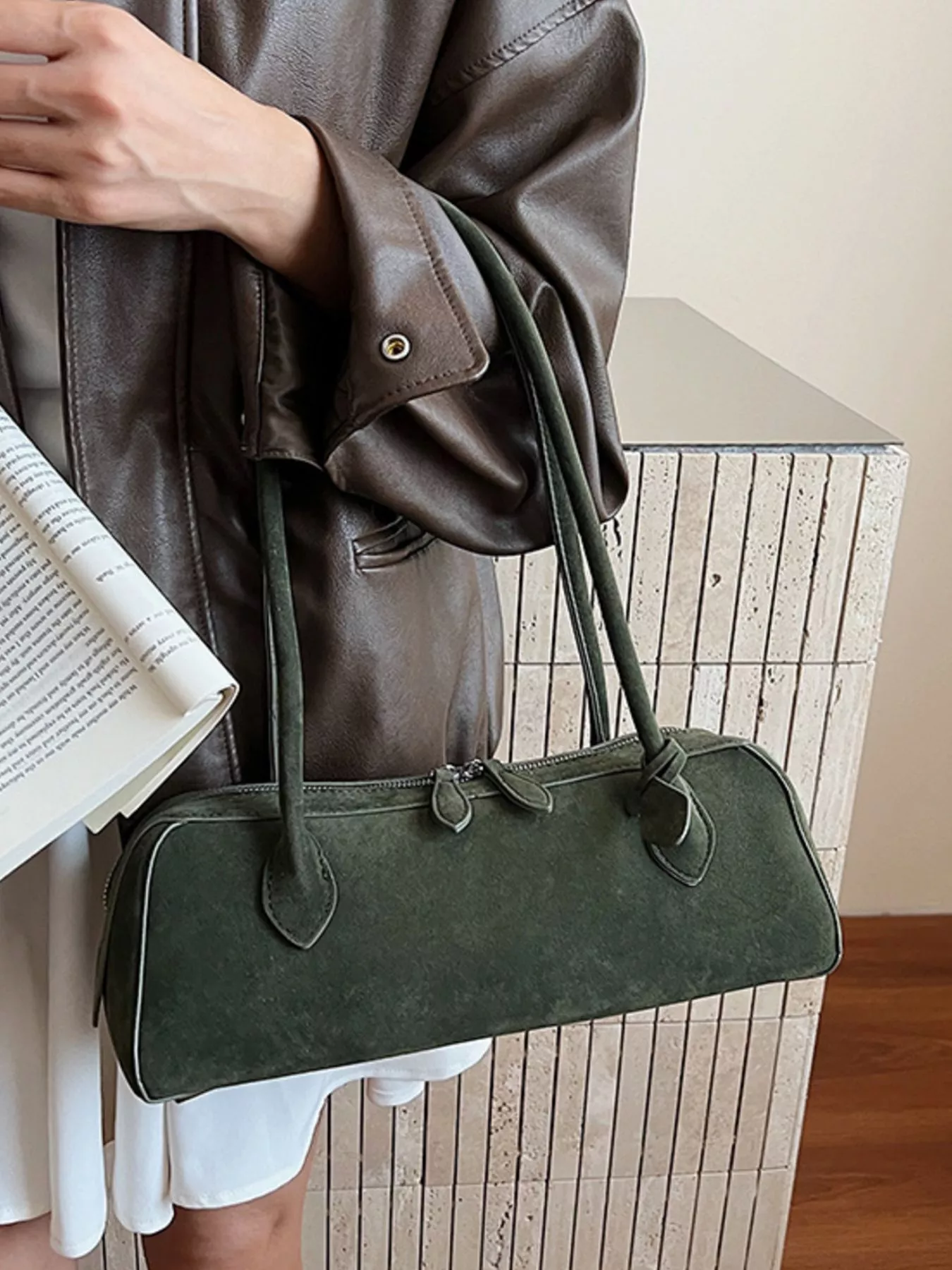 Solid Color Shoulder Bag - Image 18