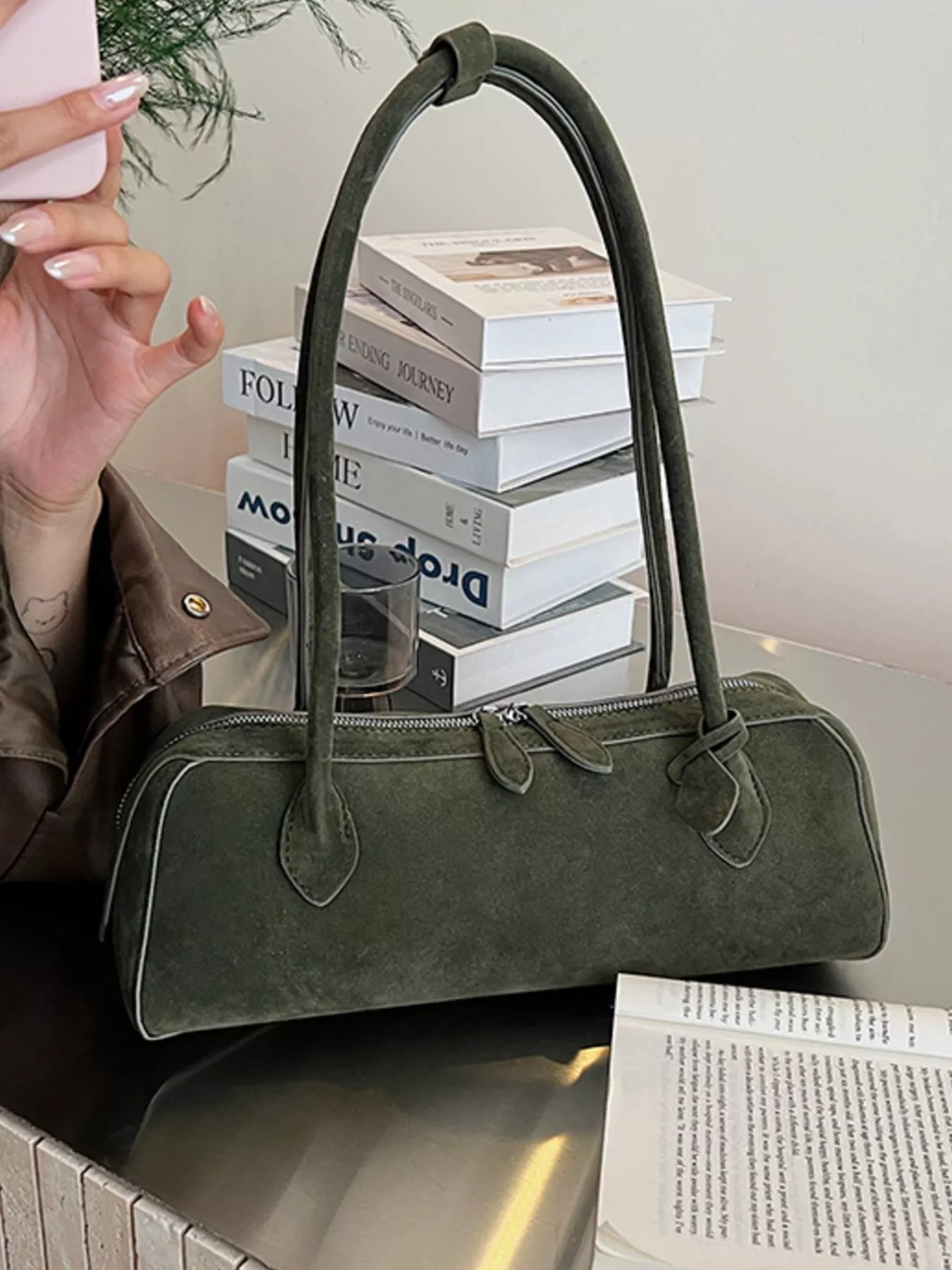 Solid Color Shoulder Bag - Image 19