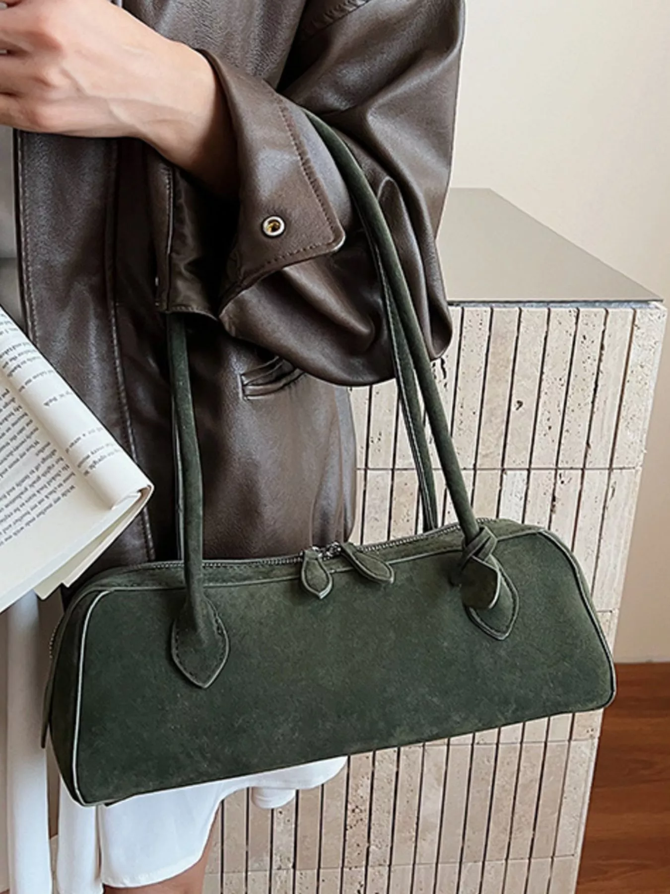 Solid Color Shoulder Bag - Image 20