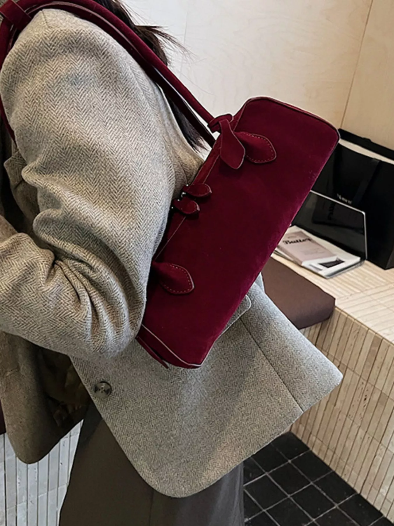 Solid Color Shoulder Bag - Image 8