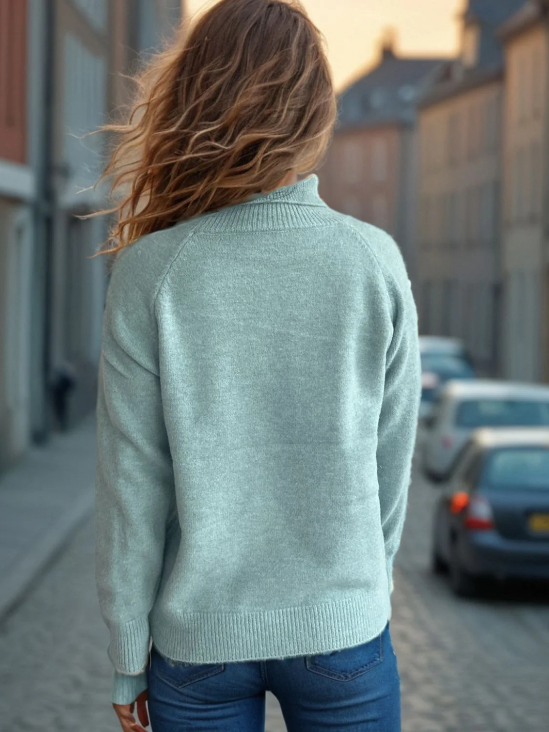 Solid Color Turtleneck Long Sleeve Sweater - Image 15