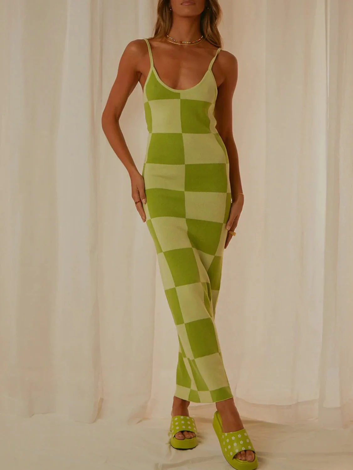 Spaghetti Strap Maxi Sweater Dress - Image 10
