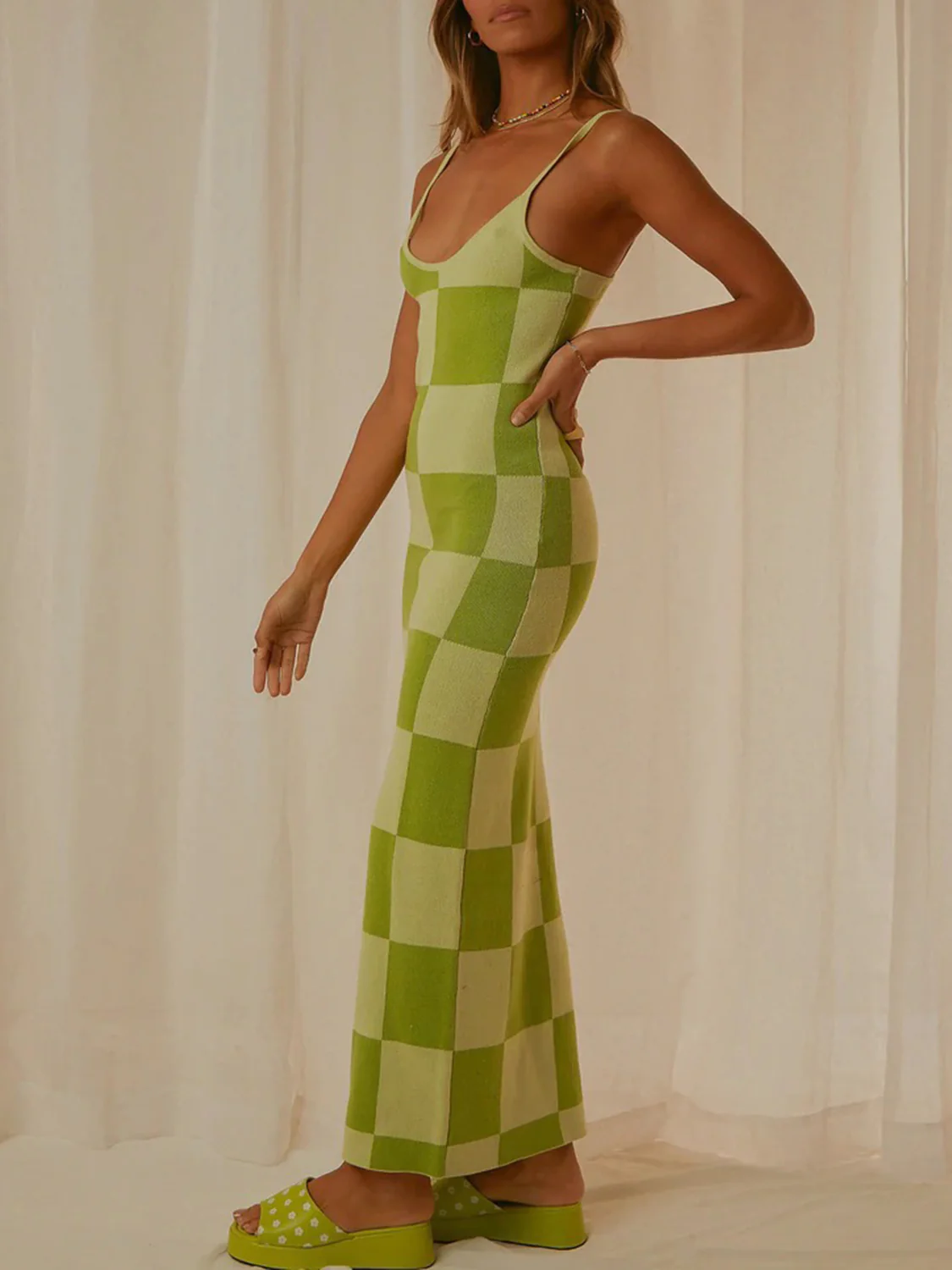 Spaghetti Strap Maxi Sweater Dress - Image 12
