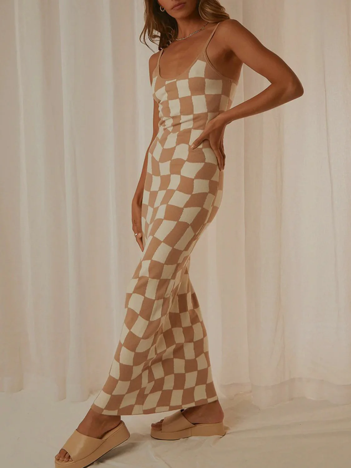 Spaghetti Strap Maxi Sweater Dress - Image 14