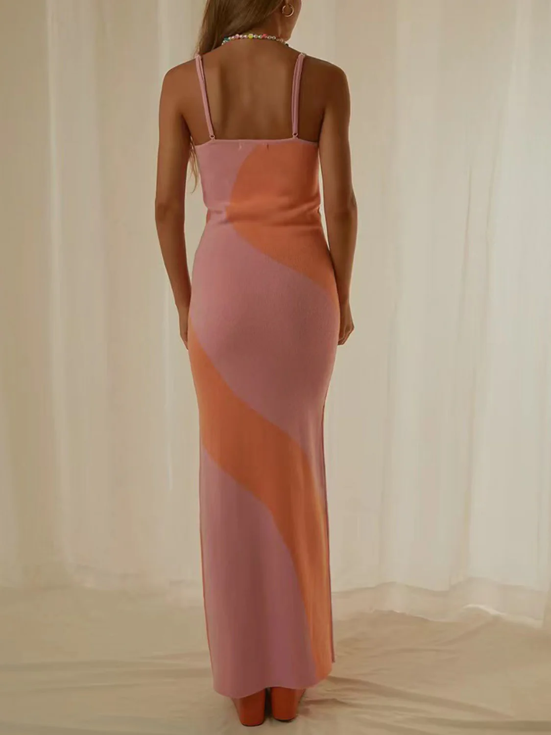 Spaghetti Strap Maxi Sweater Dress - Image 26