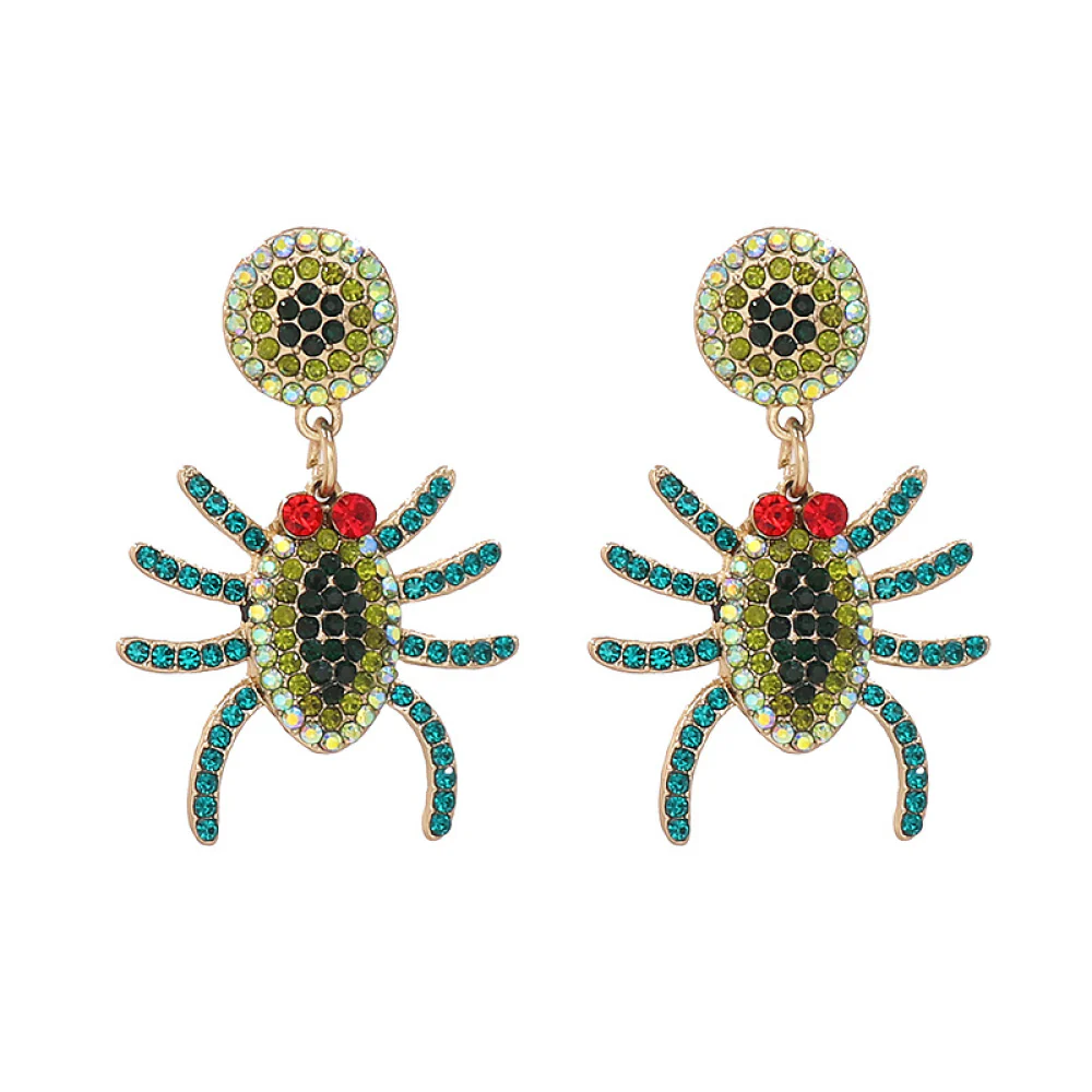Spider Rhinestone Alloy Earrings - Image 4