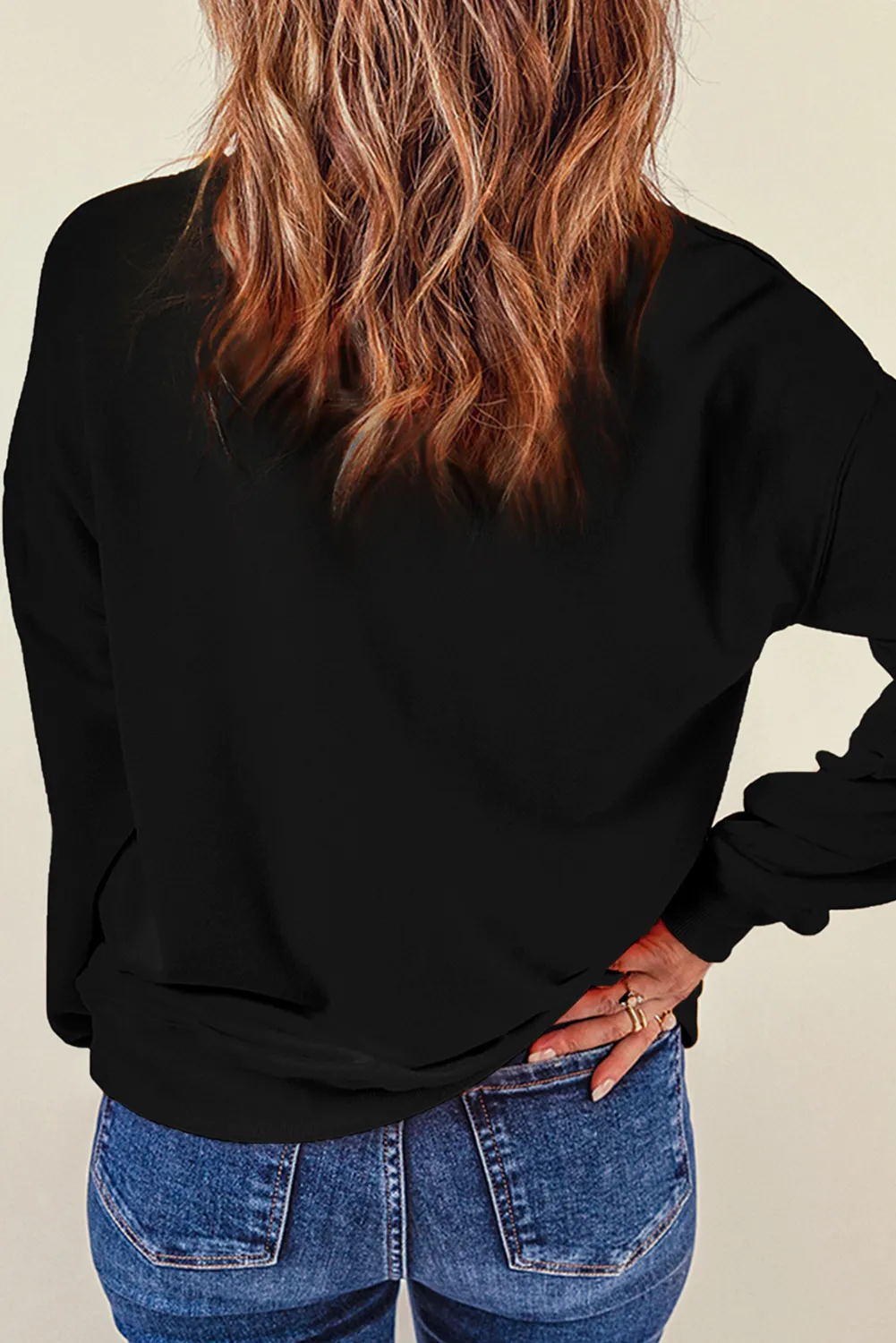 SPOOKY Round Neck Long Sleeve Sweatshirt - Image 4
