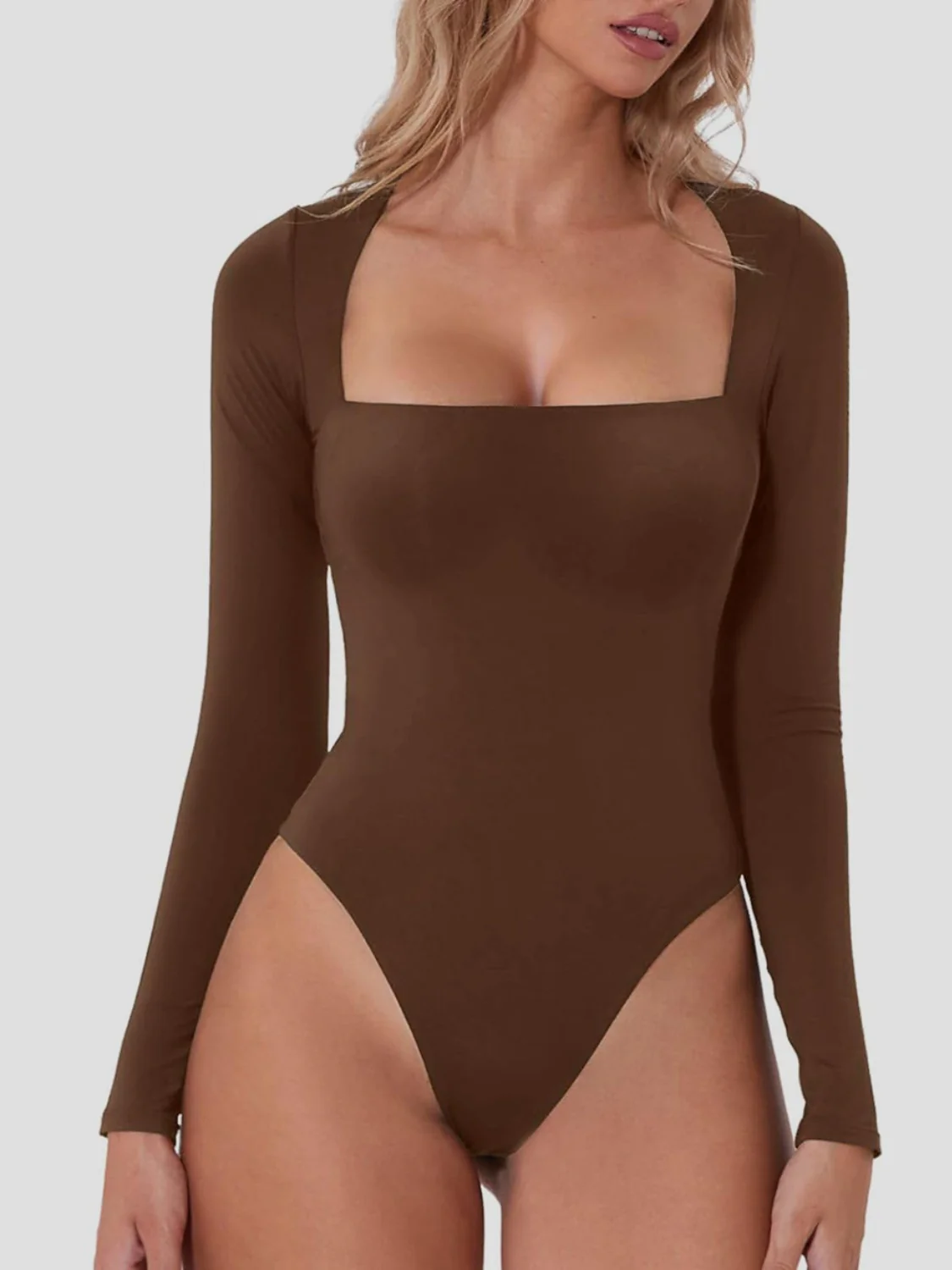 Square Neck Long Sleeve Bodysuit - Image 12