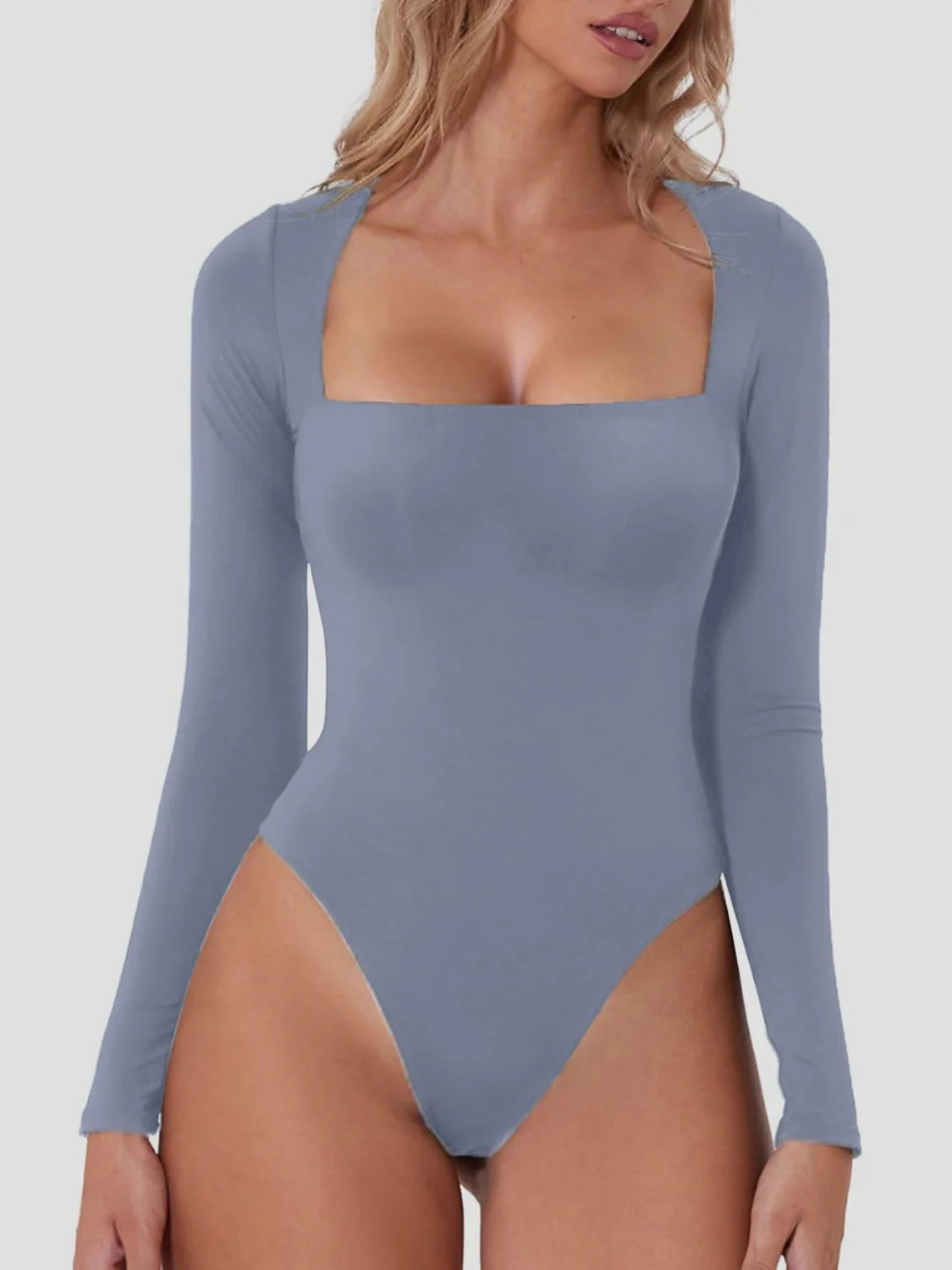 Square Neck Long Sleeve Bodysuit - Image 17