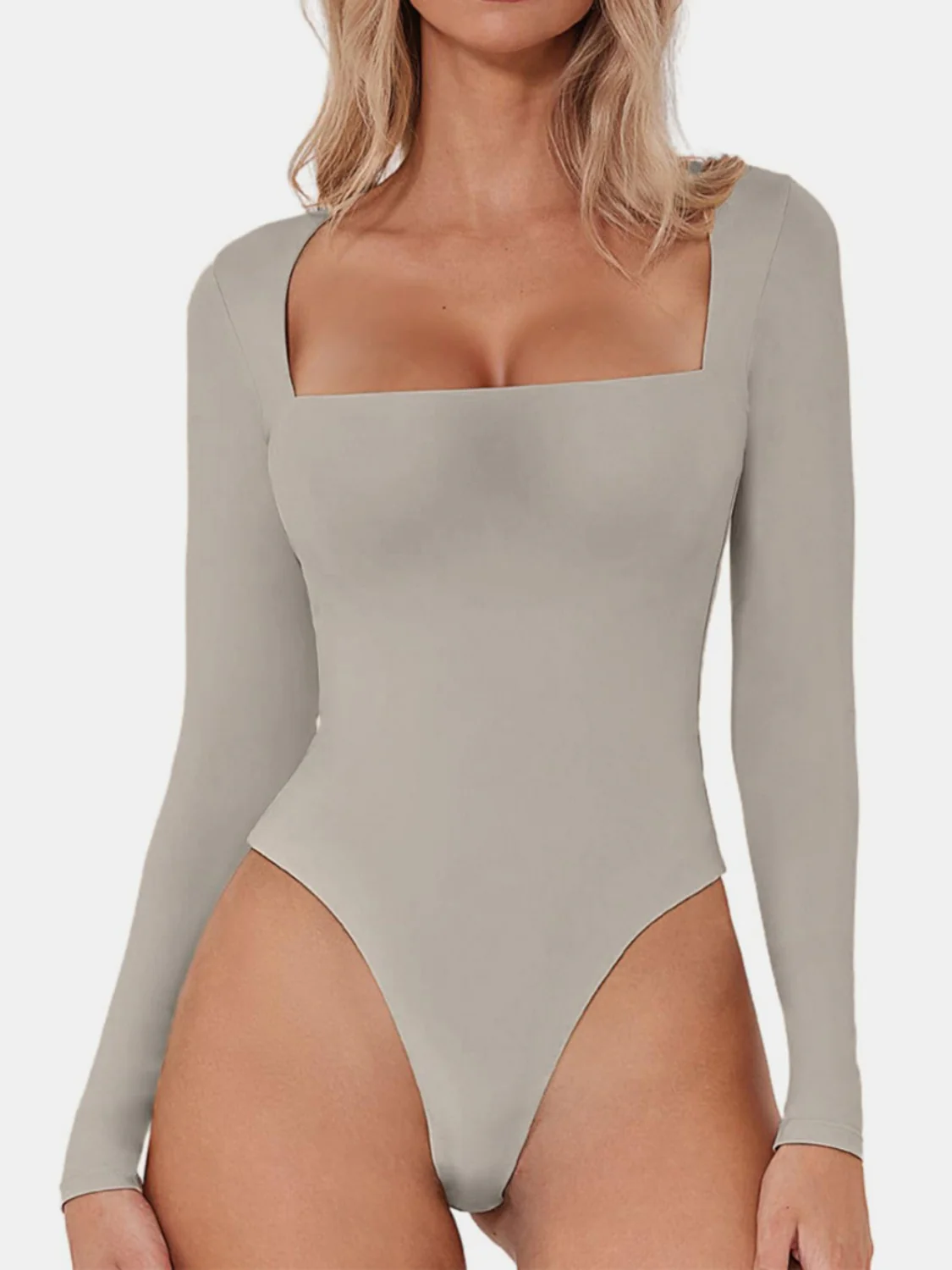 Square Neck Long Sleeve Bodysuit - Image 7