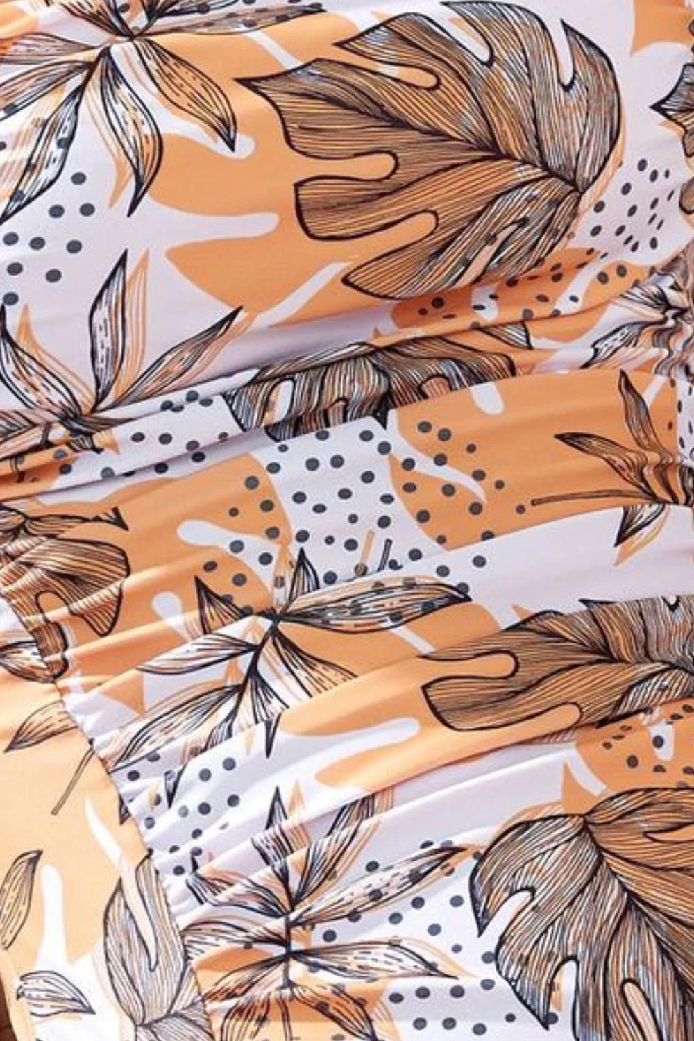 Square Neck Printed One-Piece Swimwear and Cover Up Swim Set - Image 14