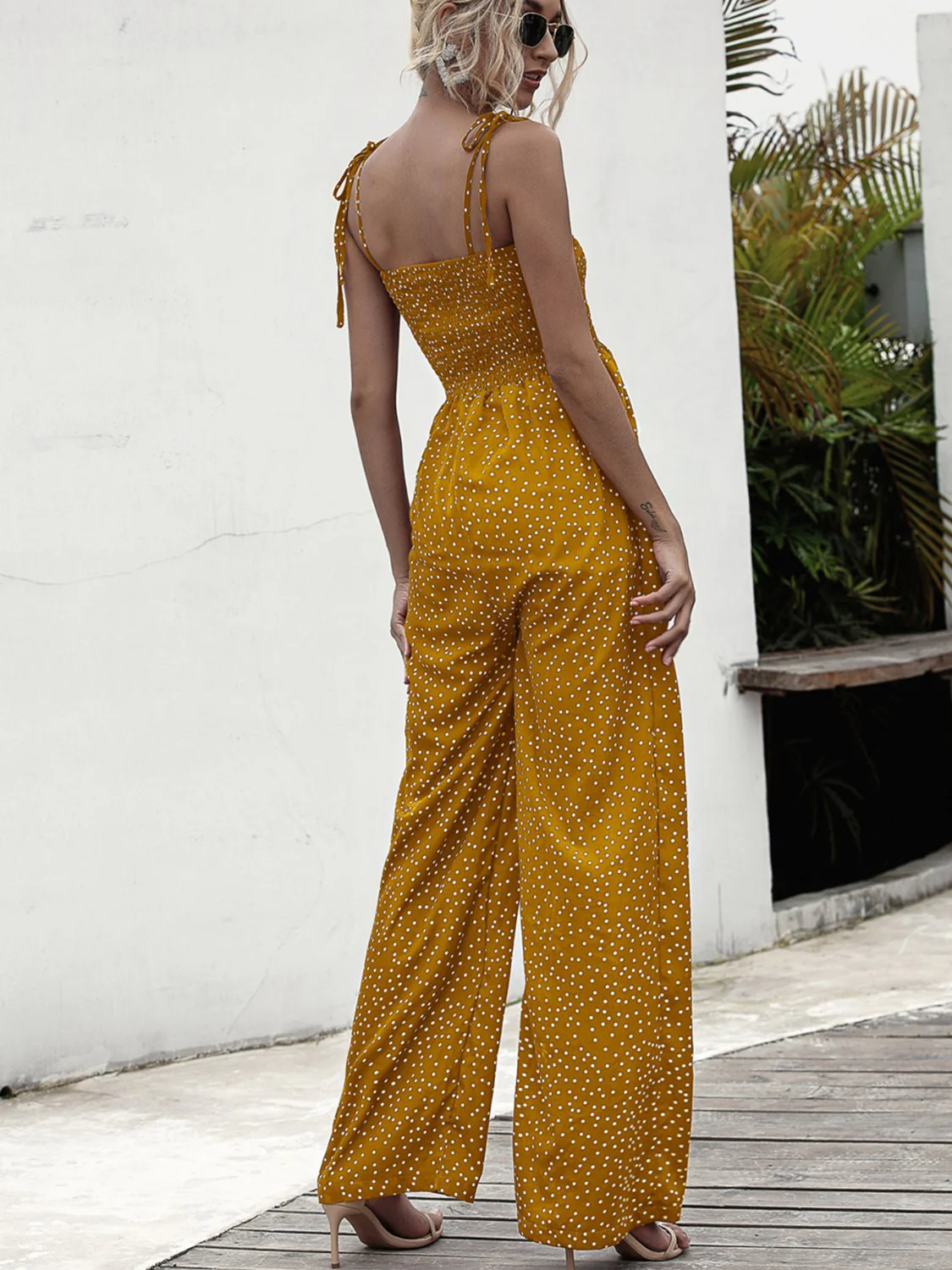 Square Neck Spaghetti Strap Jumpsuit - Image 2