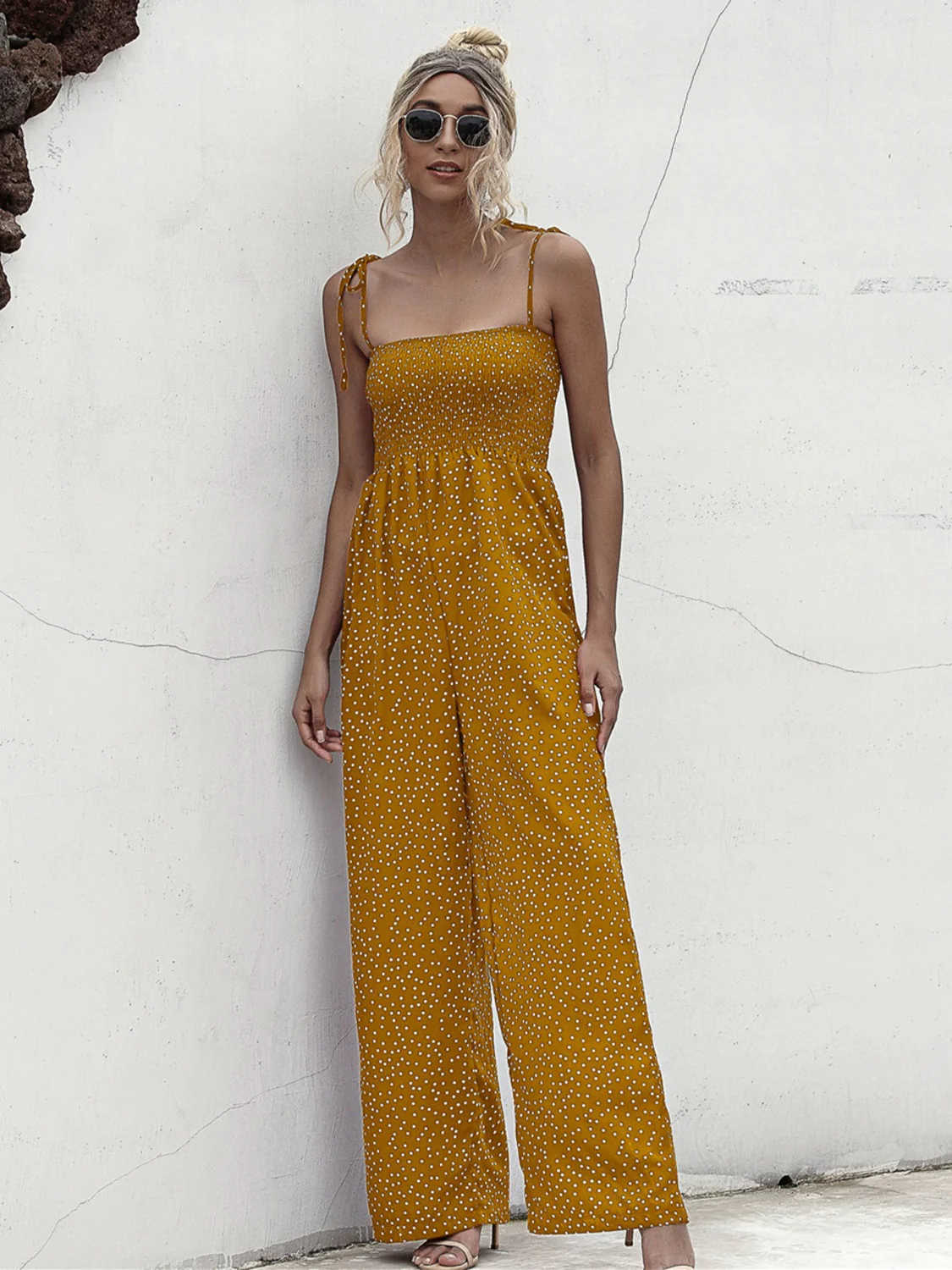 Square Neck Spaghetti Strap Jumpsuit - Image 3