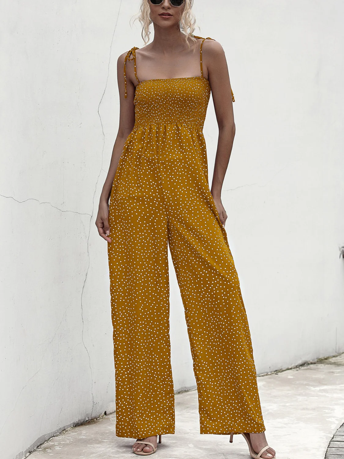 Square Neck Spaghetti Strap Jumpsuit - Image 4