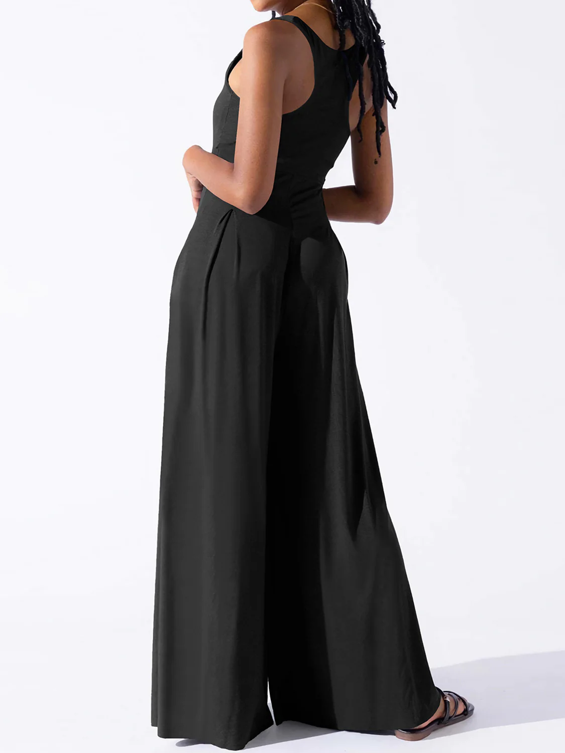 Square Neck Wide Strap Jumpsuit - Image 14