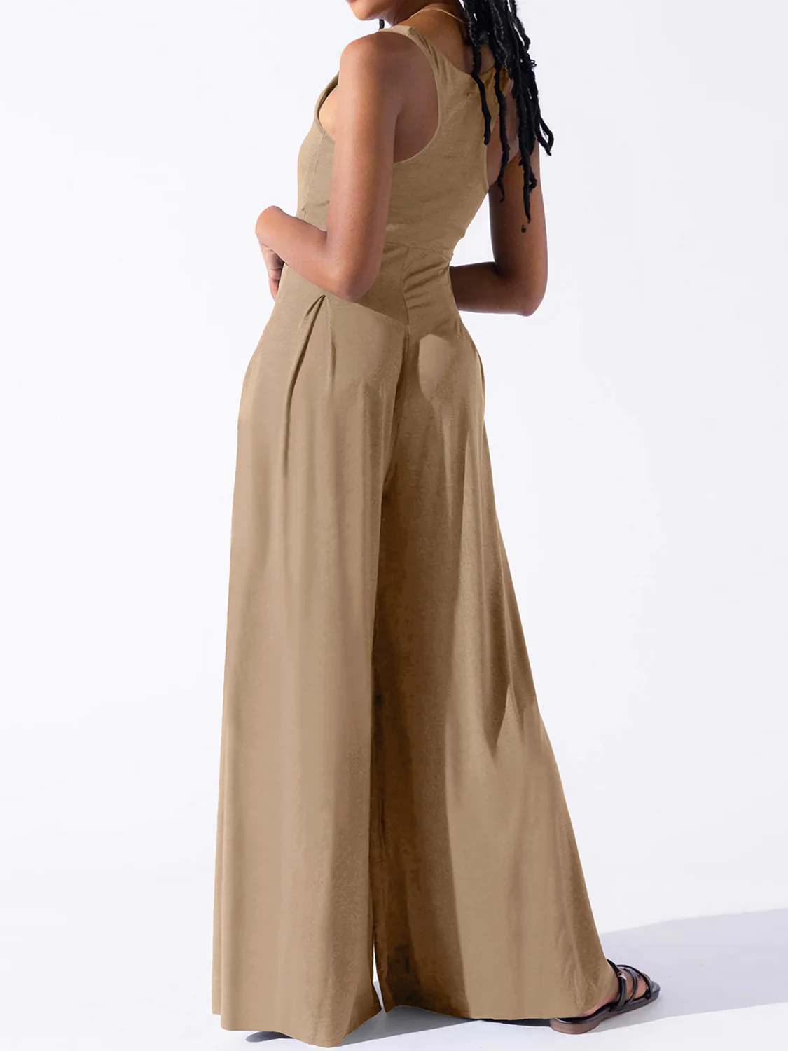 Square Neck Wide Strap Jumpsuit - Image 3