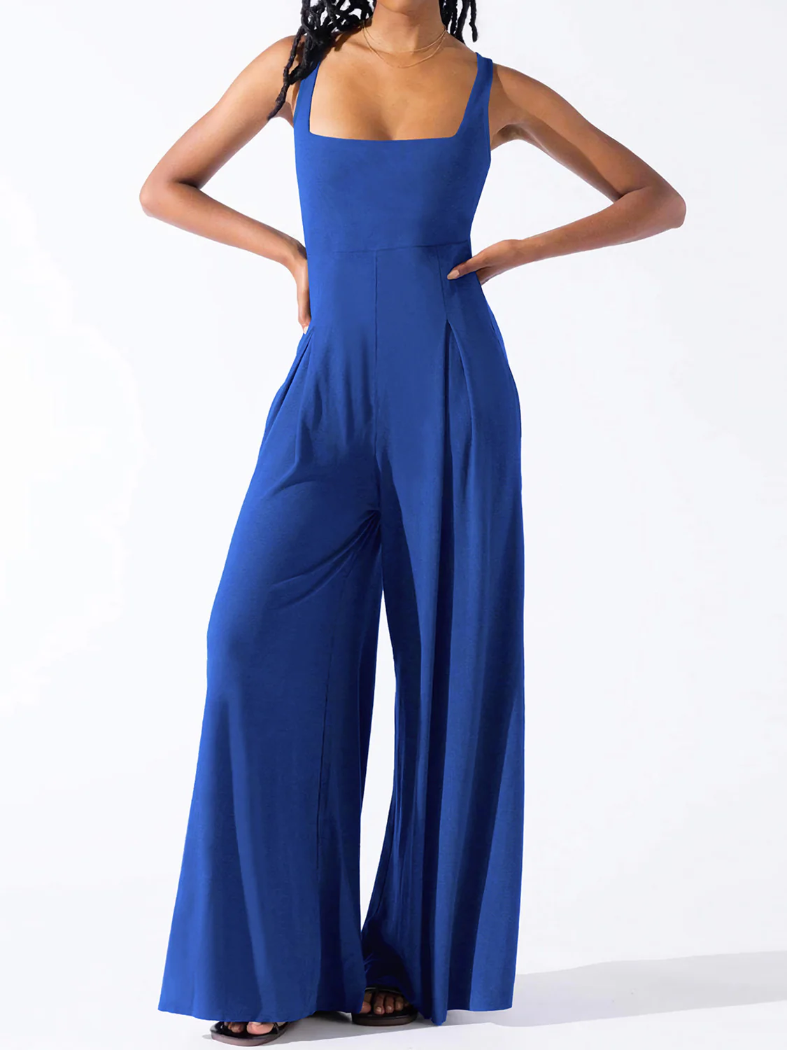 Square Neck Wide Strap Jumpsuit - Image 4