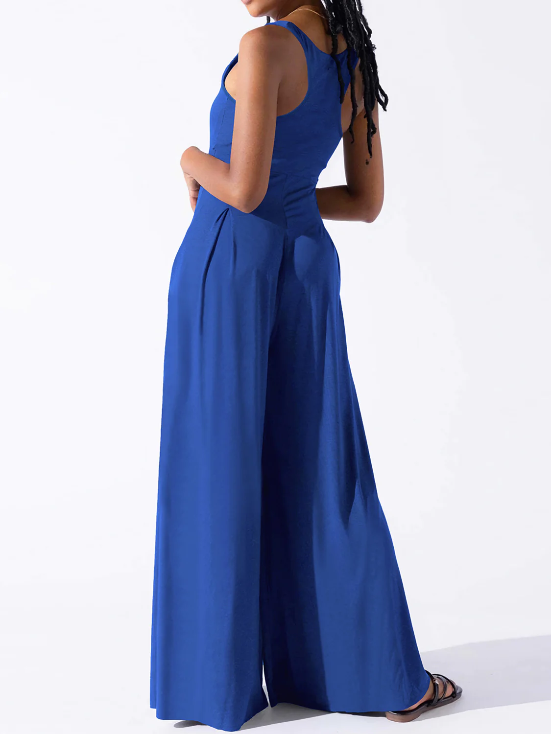 Square Neck Wide Strap Jumpsuit - Image 6