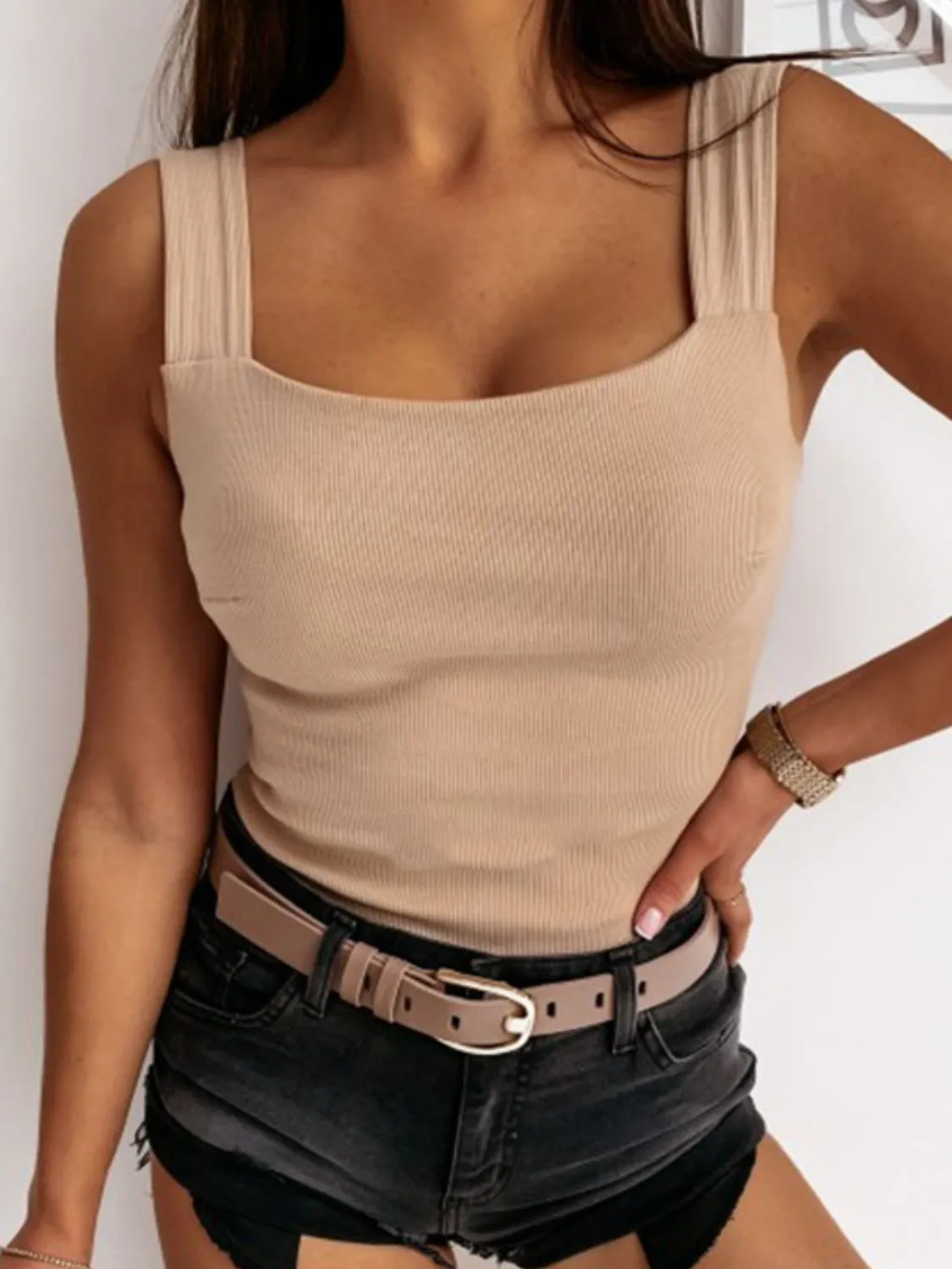Square Neck Wide Strap Tank - Image 3