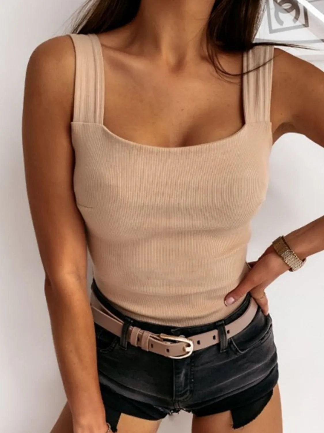 Square Neck Wide Strap Tank - Image 4