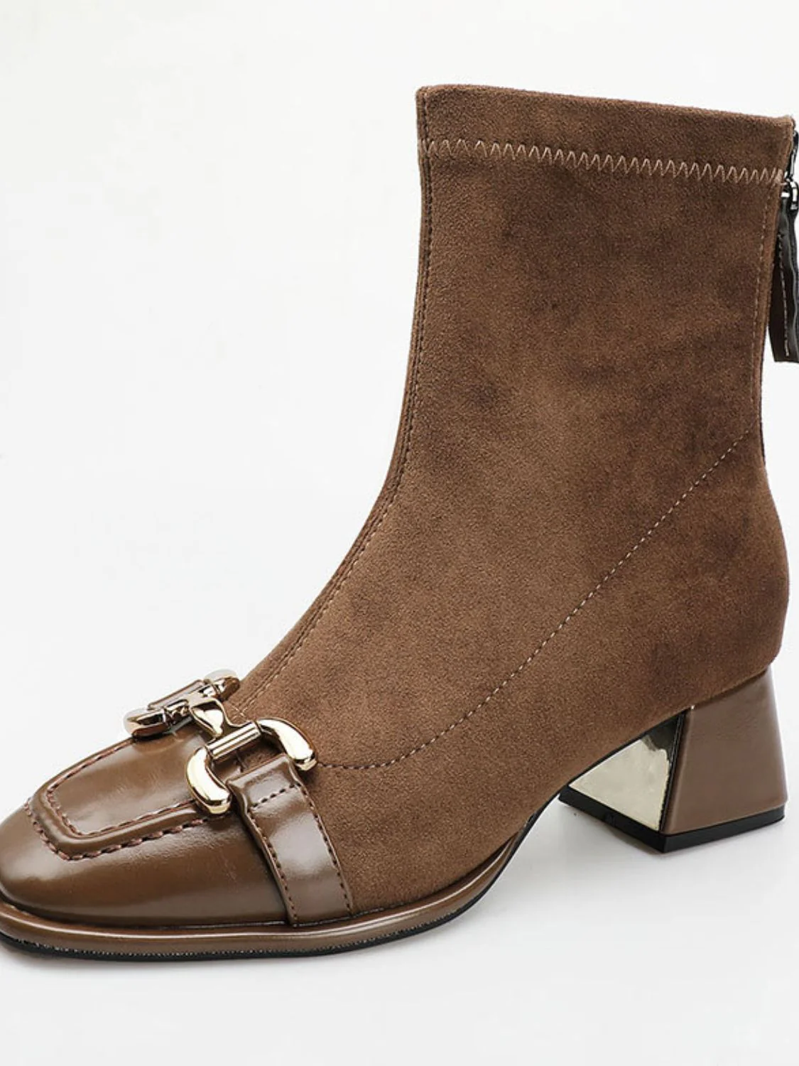 Square Toe Block Heels Boots - Image 2