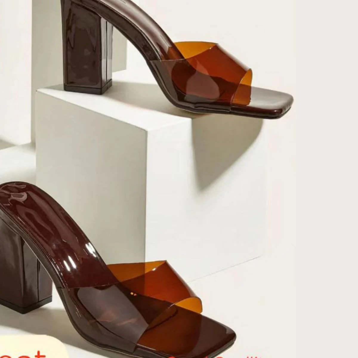 Square Toe Block Heels Sandals - Image 2