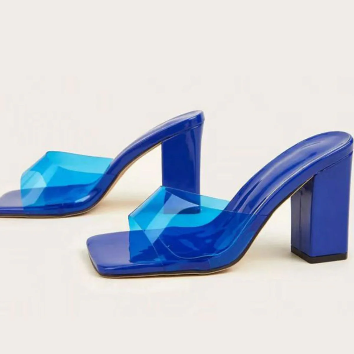 Square Toe Block Heels Sandals - Image 3