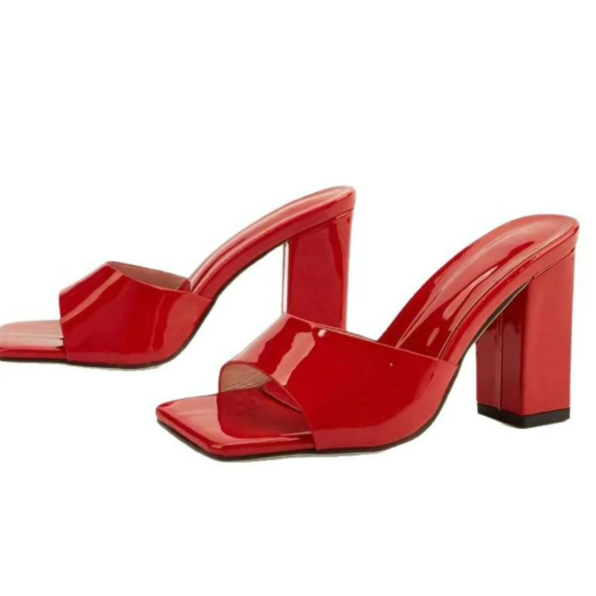 Square Toe Block Heels Sandals - Image 7