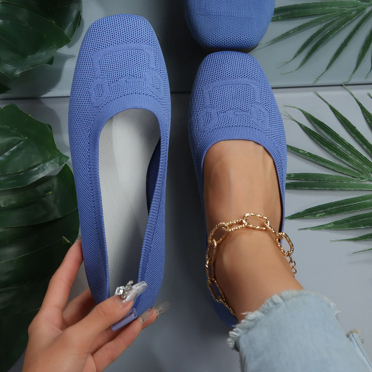 Square Toe Flat Slip-Ons - Image 10