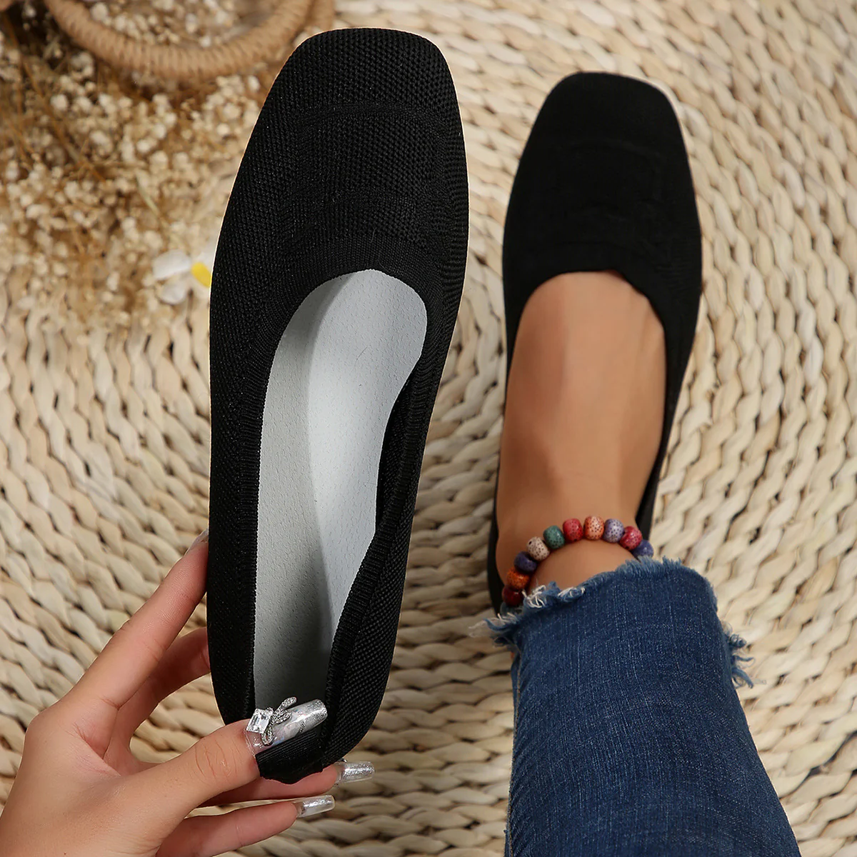 Square Toe Flat Slip-Ons - Image 3