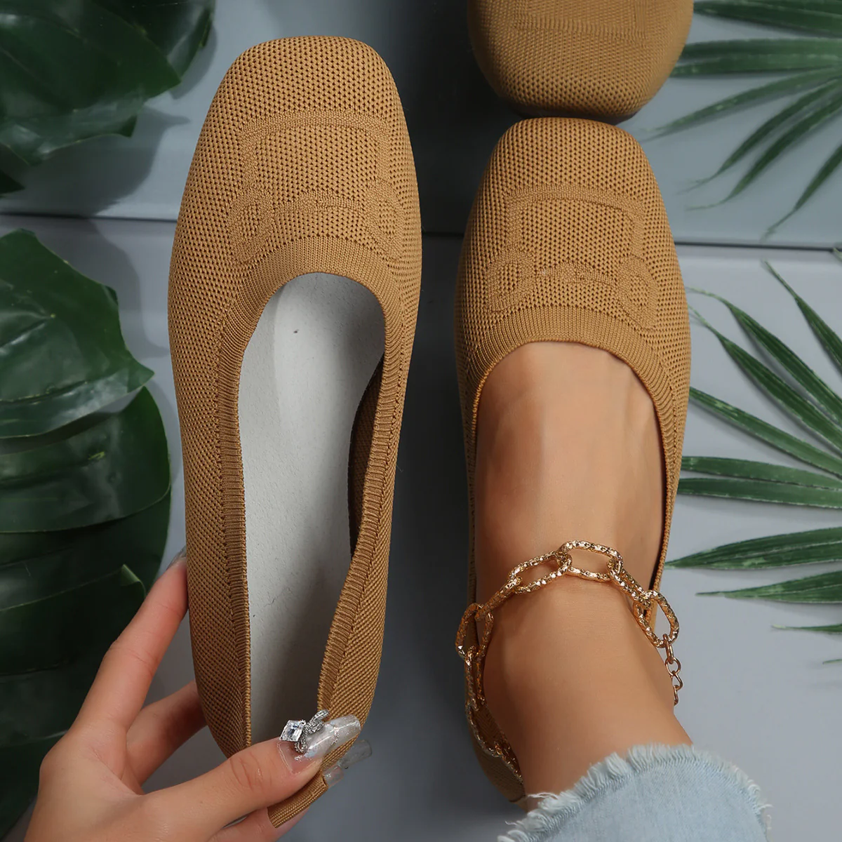 Square Toe Flat Slip-Ons - Image 4