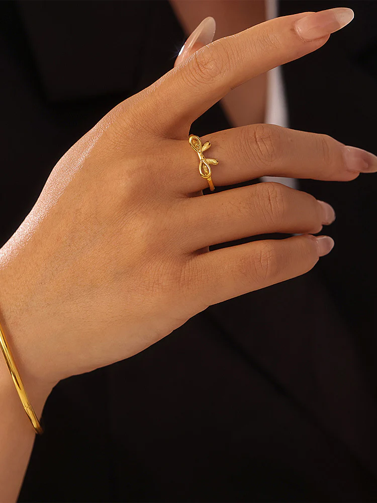 Stainless Steel Bow Ring - Image 2