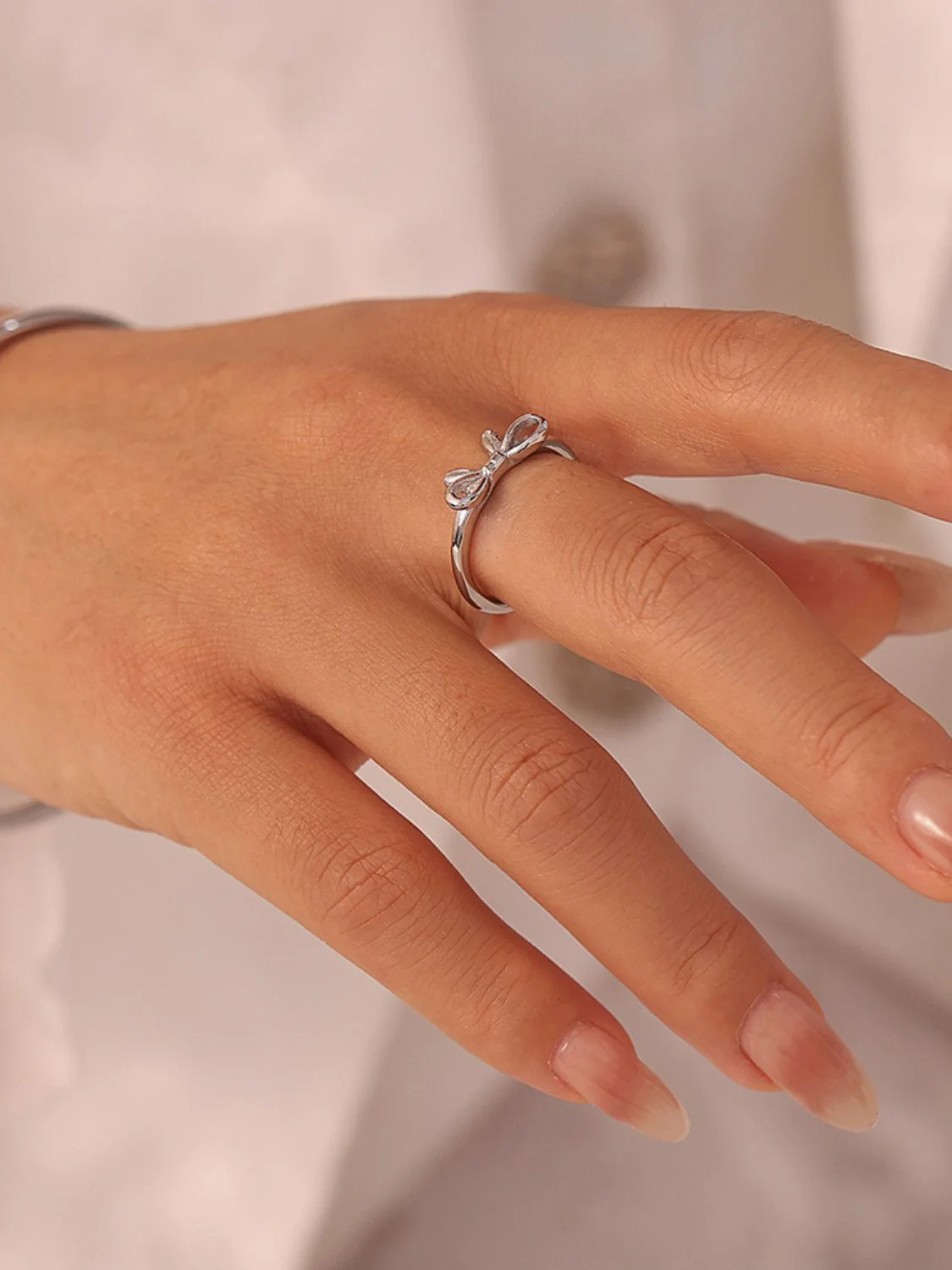 Stainless Steel Bow Ring - Image 3