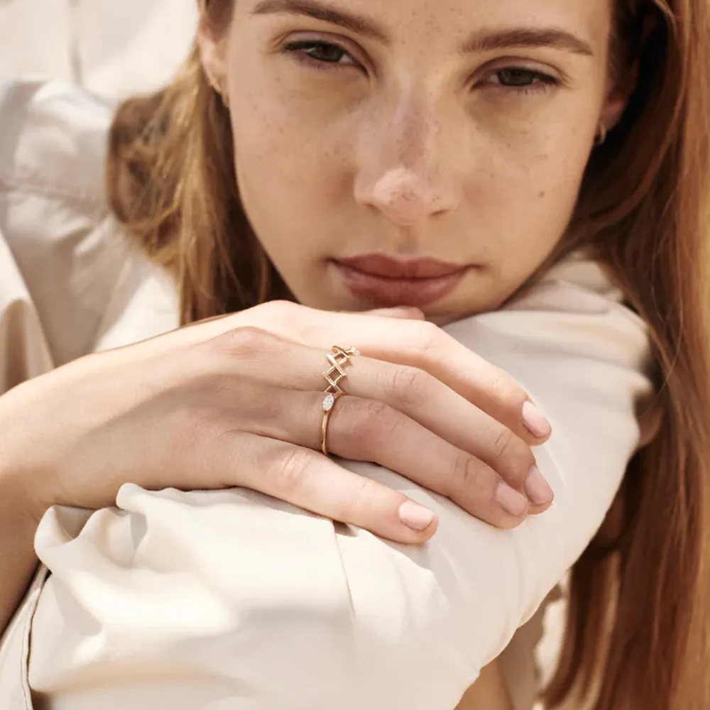 Stainless Steel Cutout Open Ring - Image 5