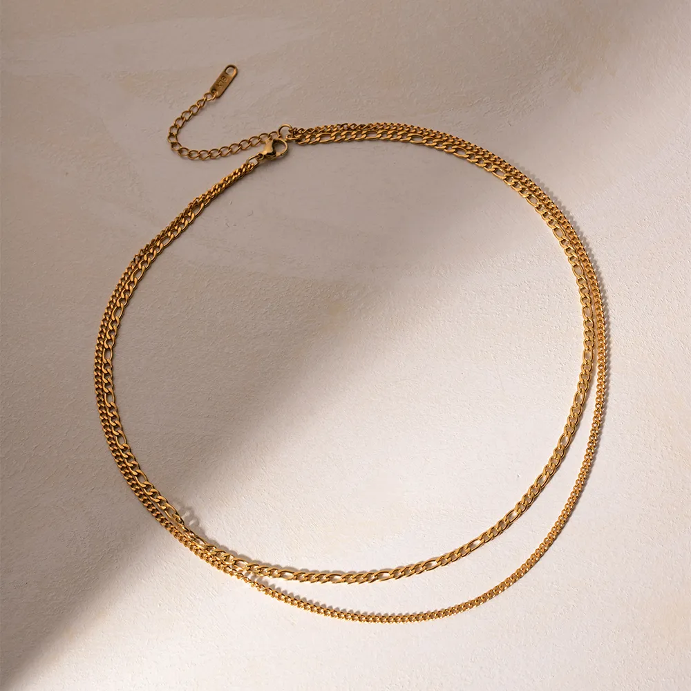 Stainless Steel Double-Layered Necklace - Image 4