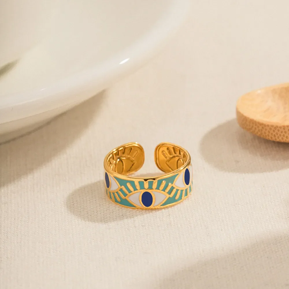 Stainless Steel Evil Eye Ring - Image 3