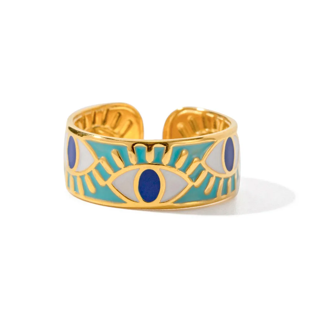 Stainless Steel Evil Eye Ring - Image 4