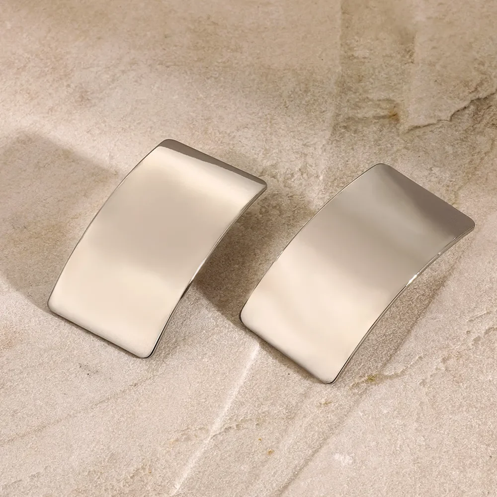 Stainless Steel Rectangle Earring - Image 6