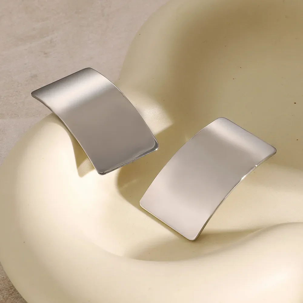 Stainless Steel Rectangle Earring - Image 7