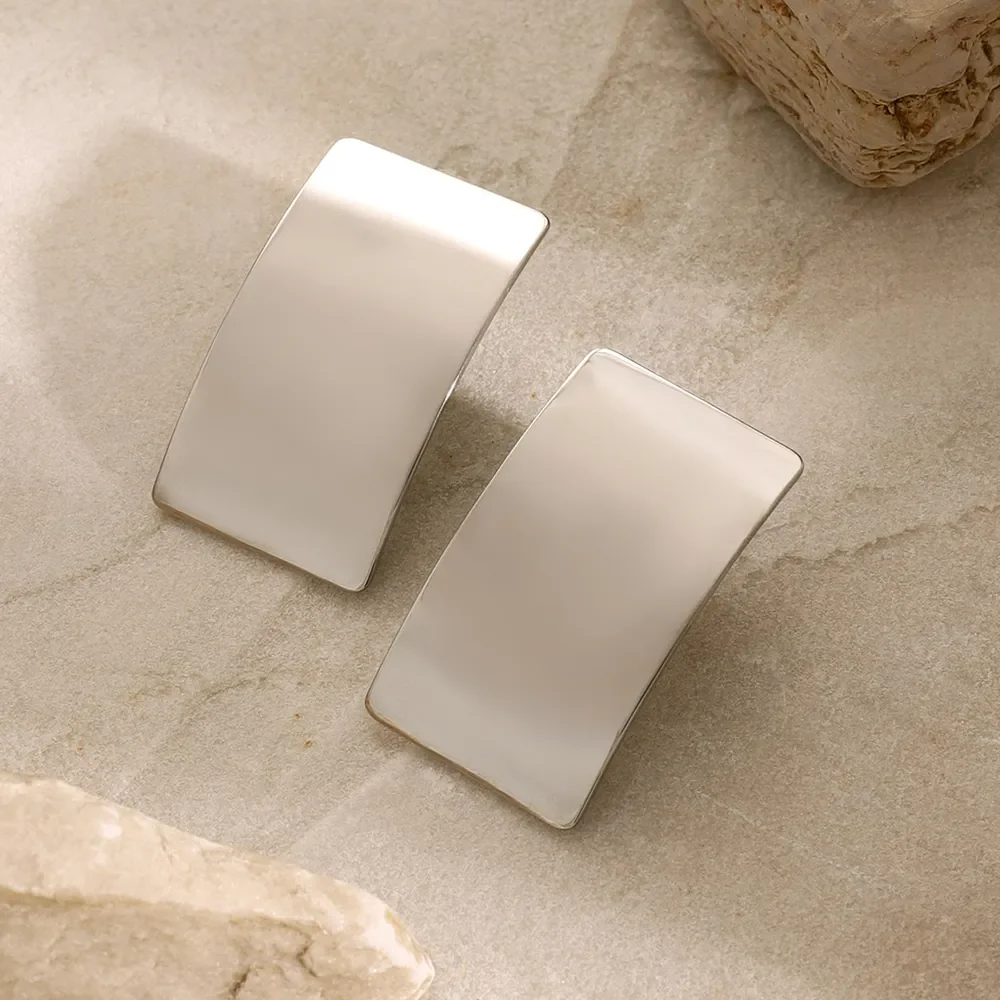 Stainless Steel Rectangle Earring - Image 8