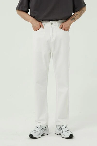 Straight Leg Jeans with Pockets