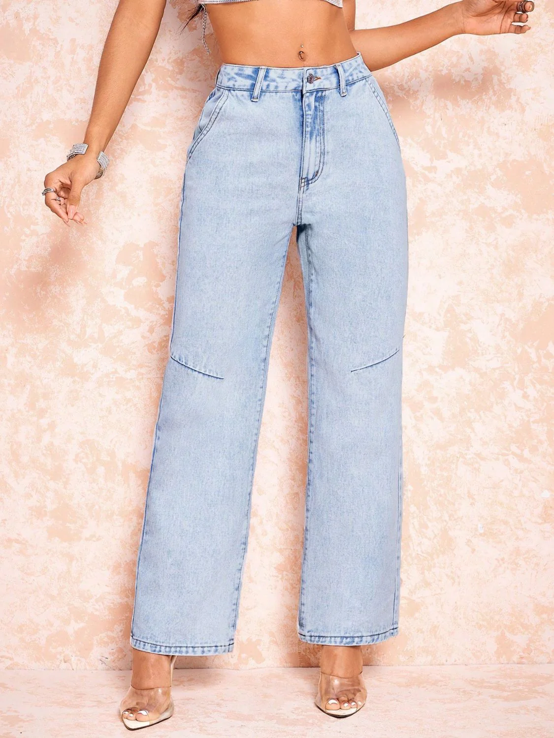 Straight Leg Jeans with Pockets - Image 6