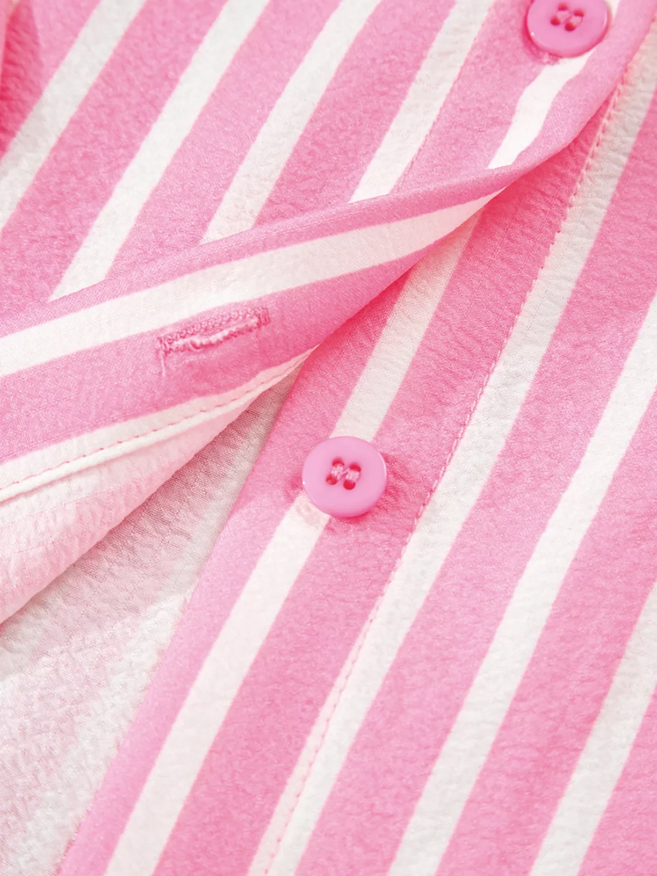 Stripe Buttoned Front Long Sleeve Top and Pants 2 Piece Sleepwear - Image 9