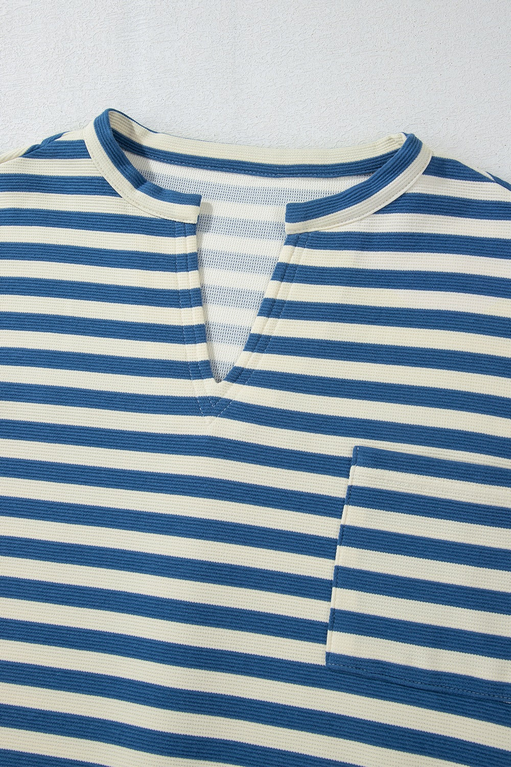 Stripe Chest Pocket Notched Top - Image 7